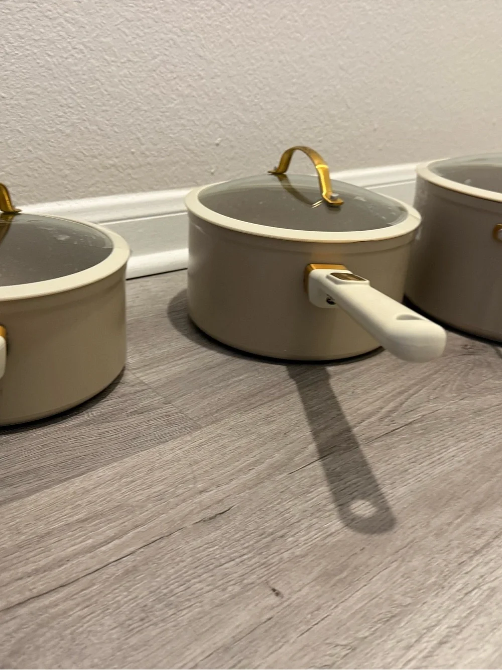 Thym & Table Granite 3 Pcs Ceramic Nonstick Cookware Tube & Gold